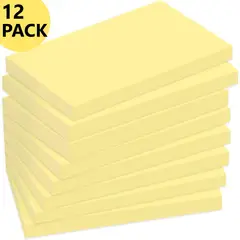 OFFILINE - Pack 12 Notas Adhesivas 76 x 127 mm Amarillas 100 un