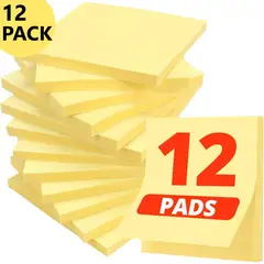 OFFILINE - Pack 12 Notas Adhesivas 76 x 76 mm Amarillas 100 un