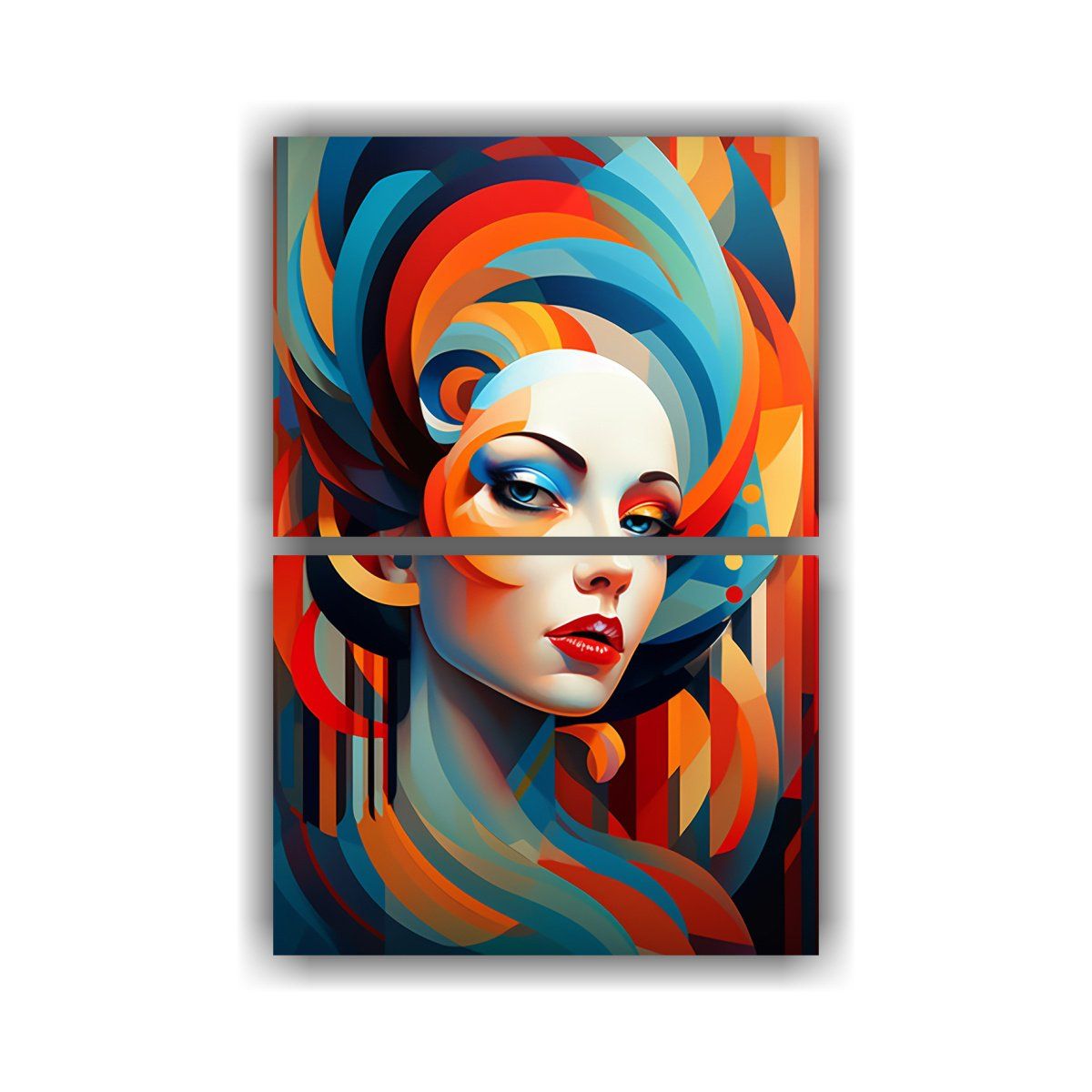 GENERICO - Cuadro Lienzo Movimiento Textura Mujer Maquillaje 80x120 Cm