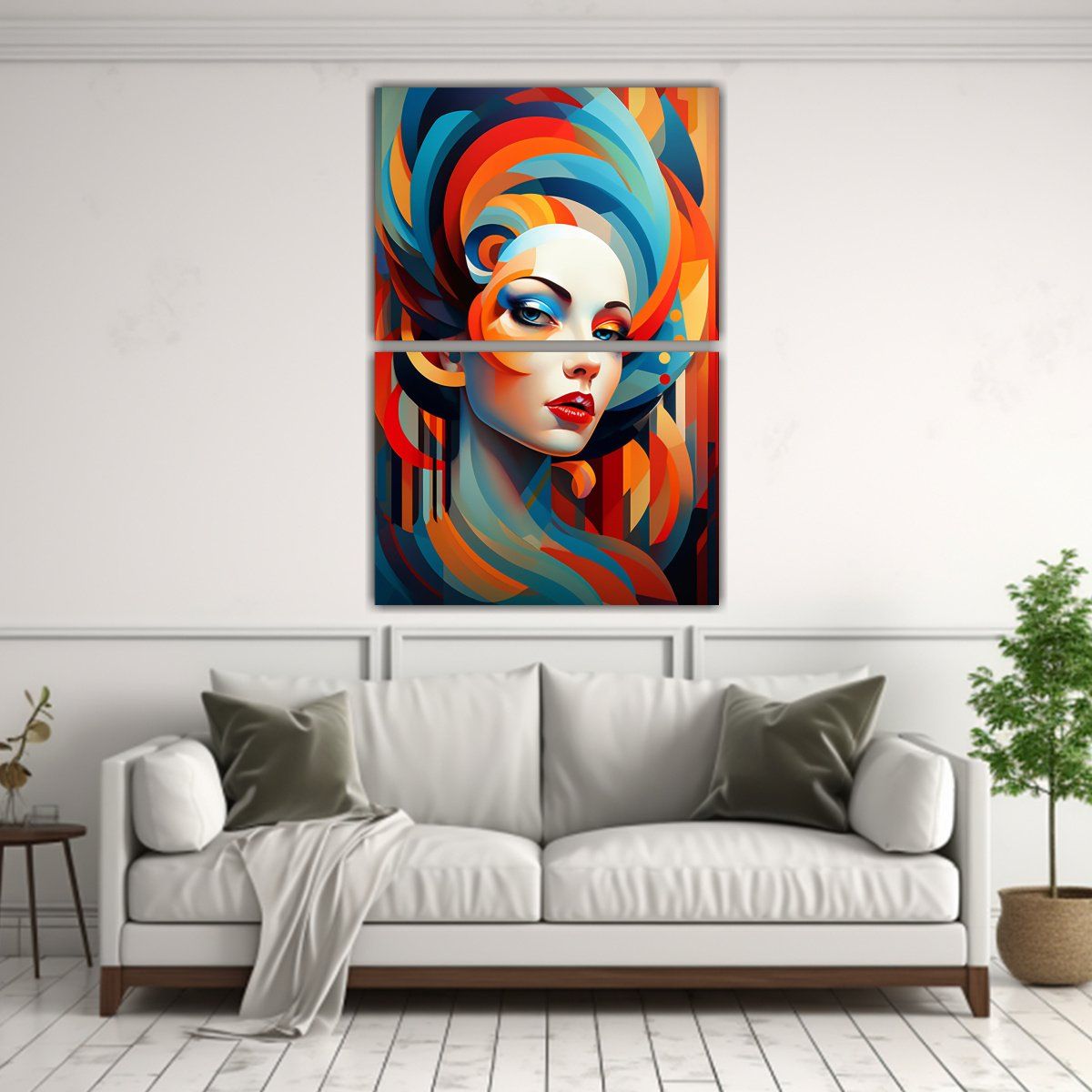 GENERICO - Cuadro Lienzo Movimiento Textura Mujer Maquillaje 80x120 Cm