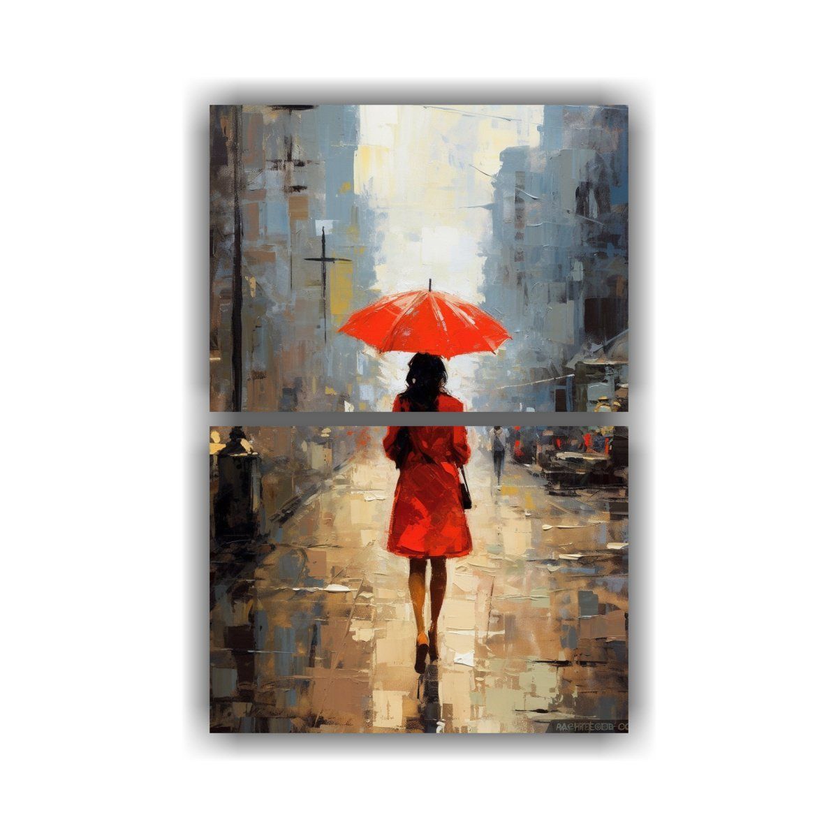 GENERICO - Cuadro De Decoración Set 2 Canvas Abstracción 80x120 Cm