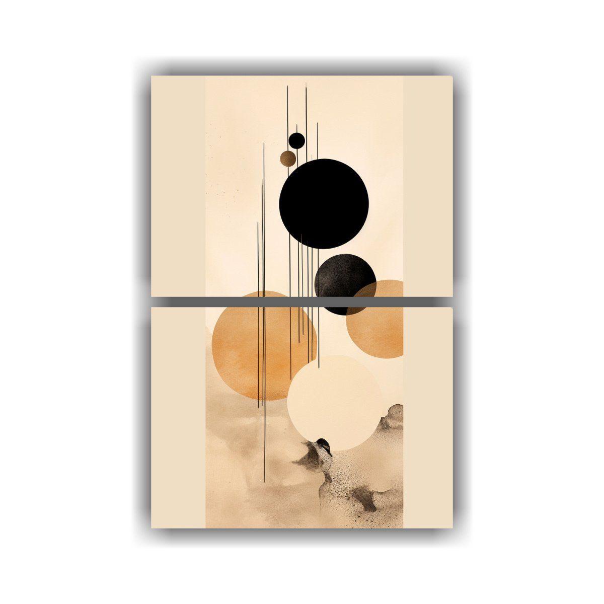 GENERICO - Pinturas Minimalistas En Negro Abstracto Con 80x120 Cm
