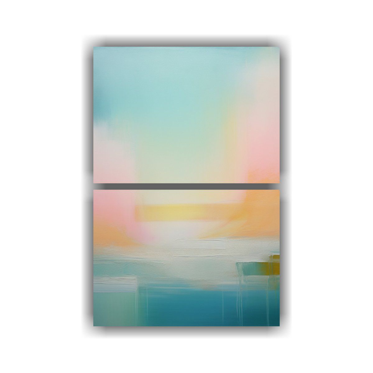 GENERICO - Dos Lienzos De Tela Tonos Riqueza Visual Pintura 80x120 Cm