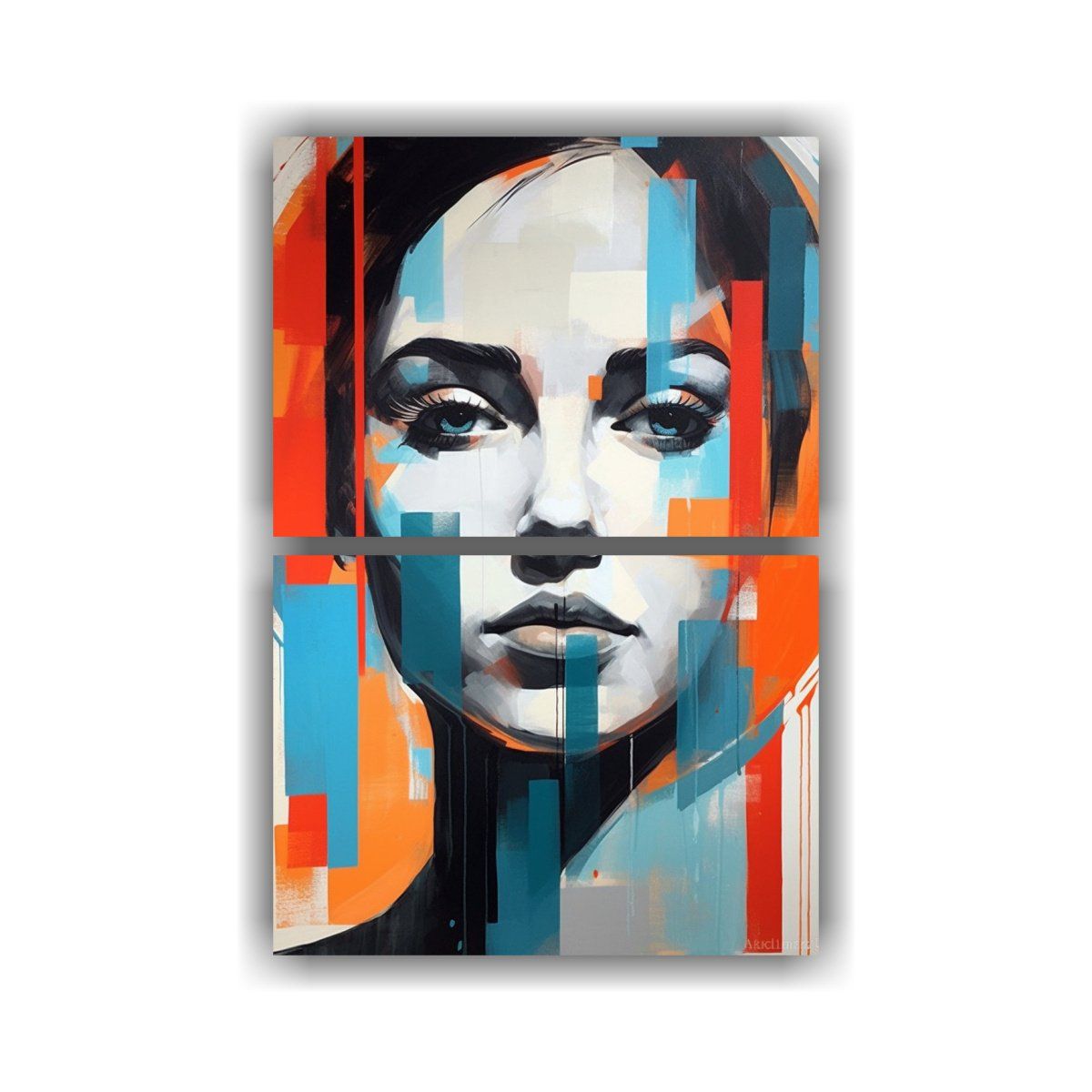 GENERICO - Set 2 Lienzos De Tela Diseño Alegría Pinceladas 80x120 Cm