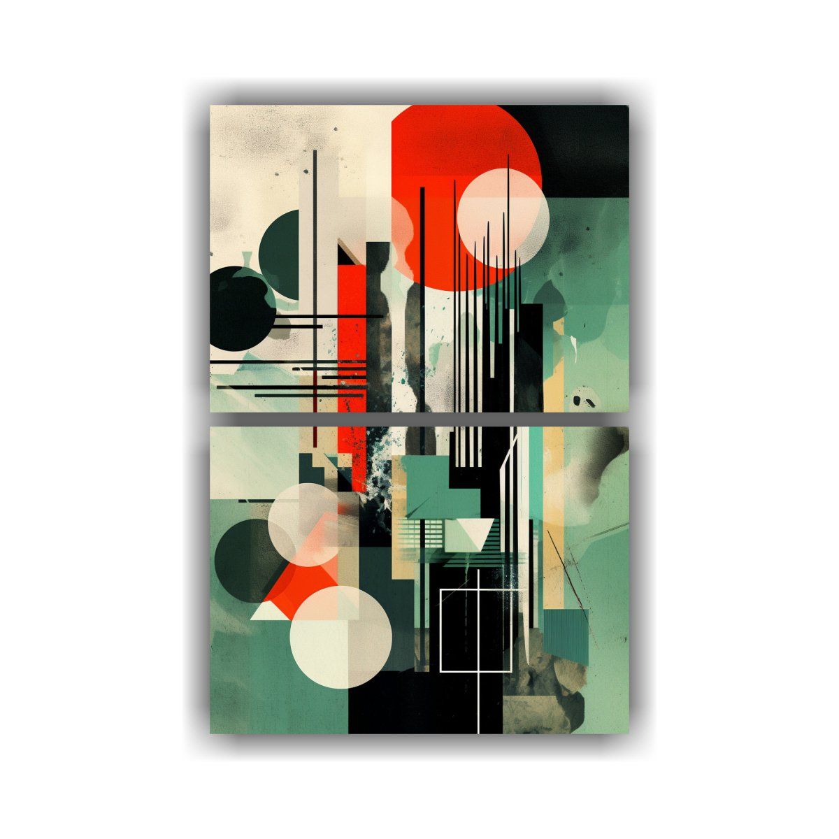 GENERICO - Set 2 Cuadro Horizontal Estilo Bauhaus Clásico 80x120 Cm