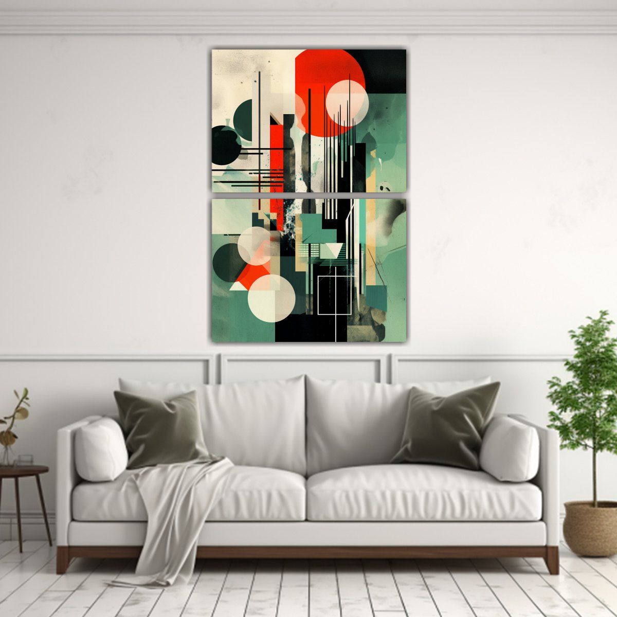 GENERICO - Set 2 Cuadro Horizontal Estilo Bauhaus Clásico 80x120 Cm