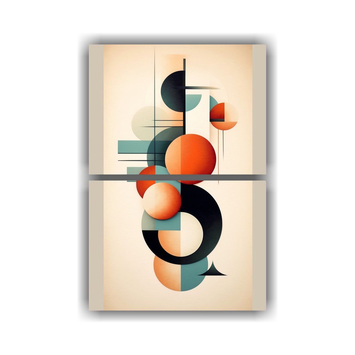 GENERICO - Juego De 2 Lienzos Modernos Abstractos Con Efecto 80x120 Cm