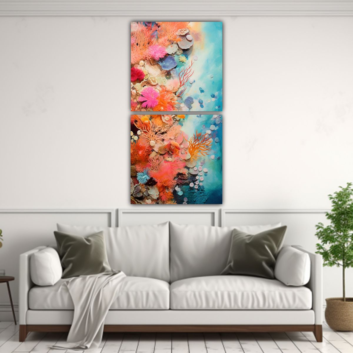GENERICO - Pinturas Decorativas De Dos Lienzos De Tela Con 20x40 Cm