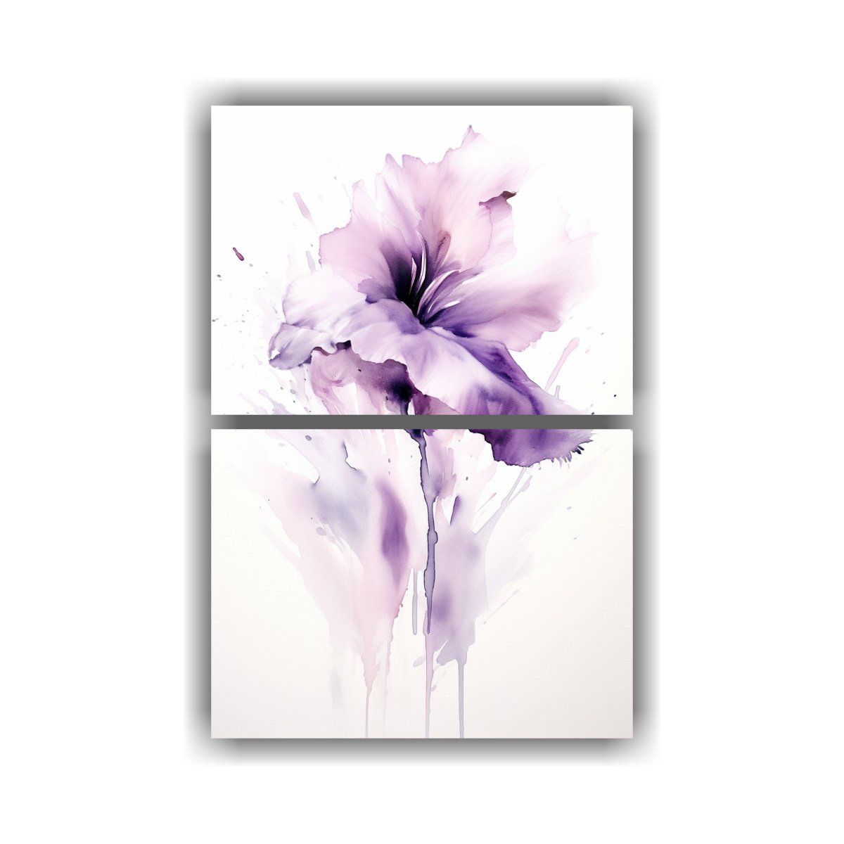 GENERICO - Mural Floral Y Prints Púrpuras Estilo Deep 80x120 Cm
