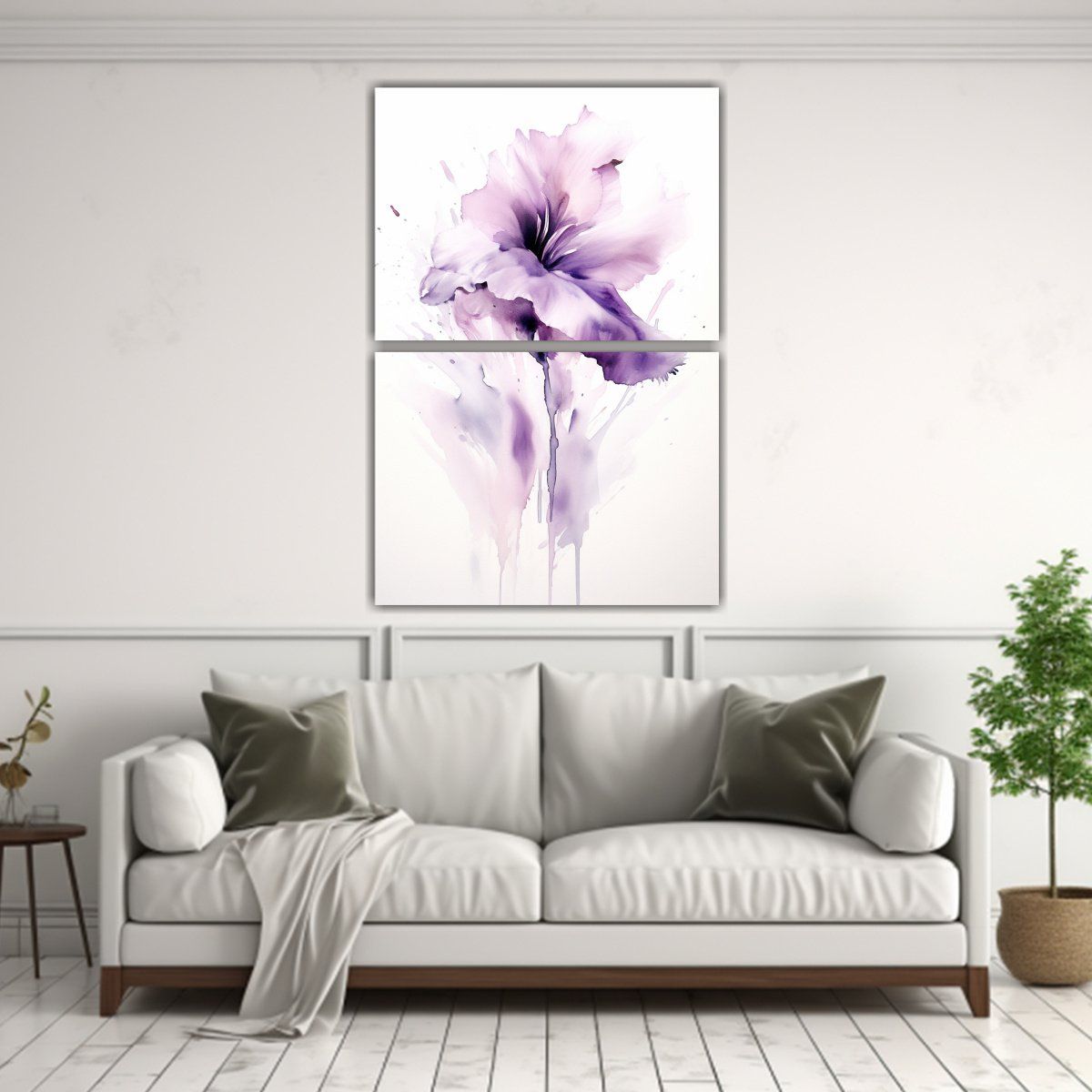 GENERICO - Mural Floral Y Prints Púrpuras Estilo Deep 80x120 Cm