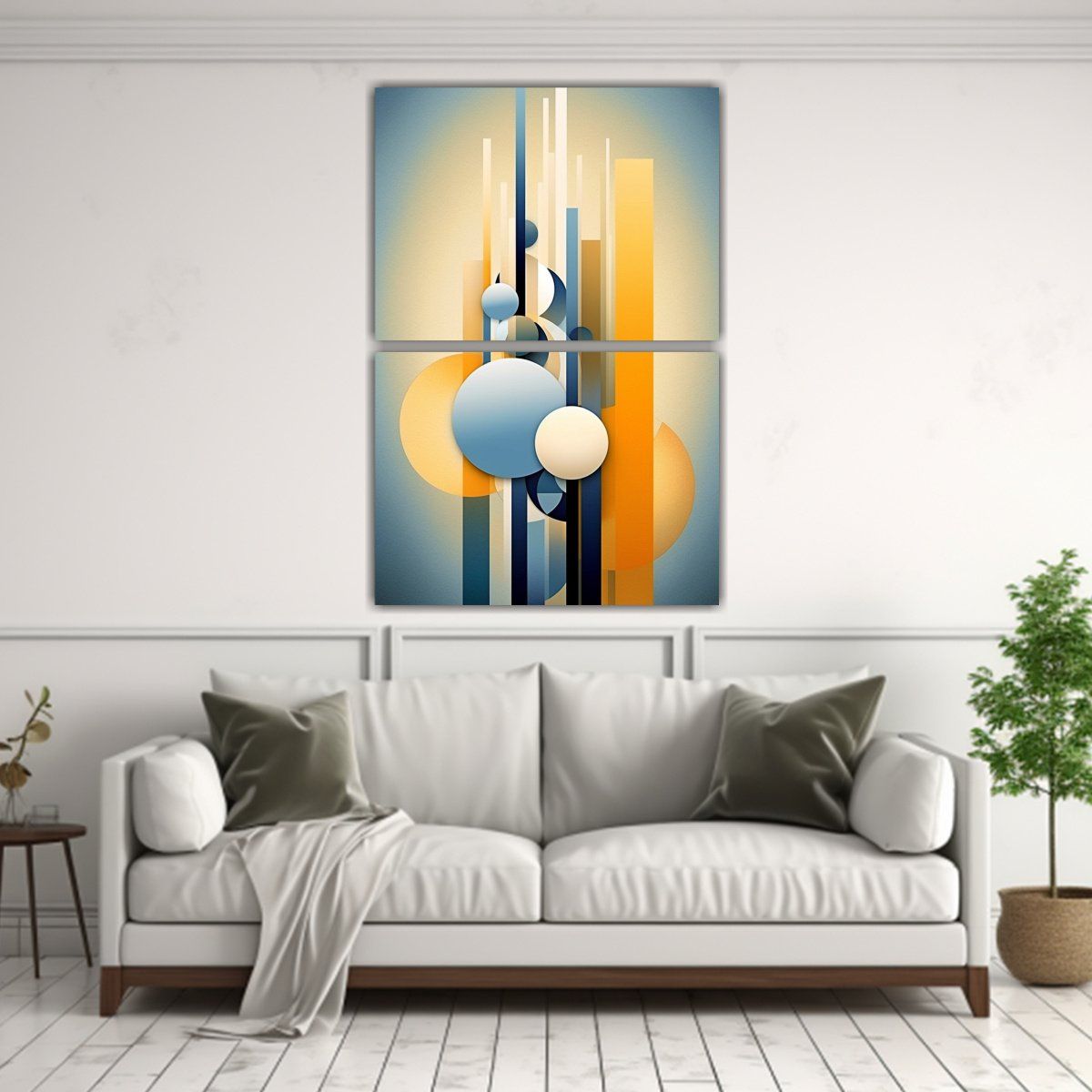 GENERICO - Cuadro Abstracción Street Art Amarillo Azul 80x120 Cm