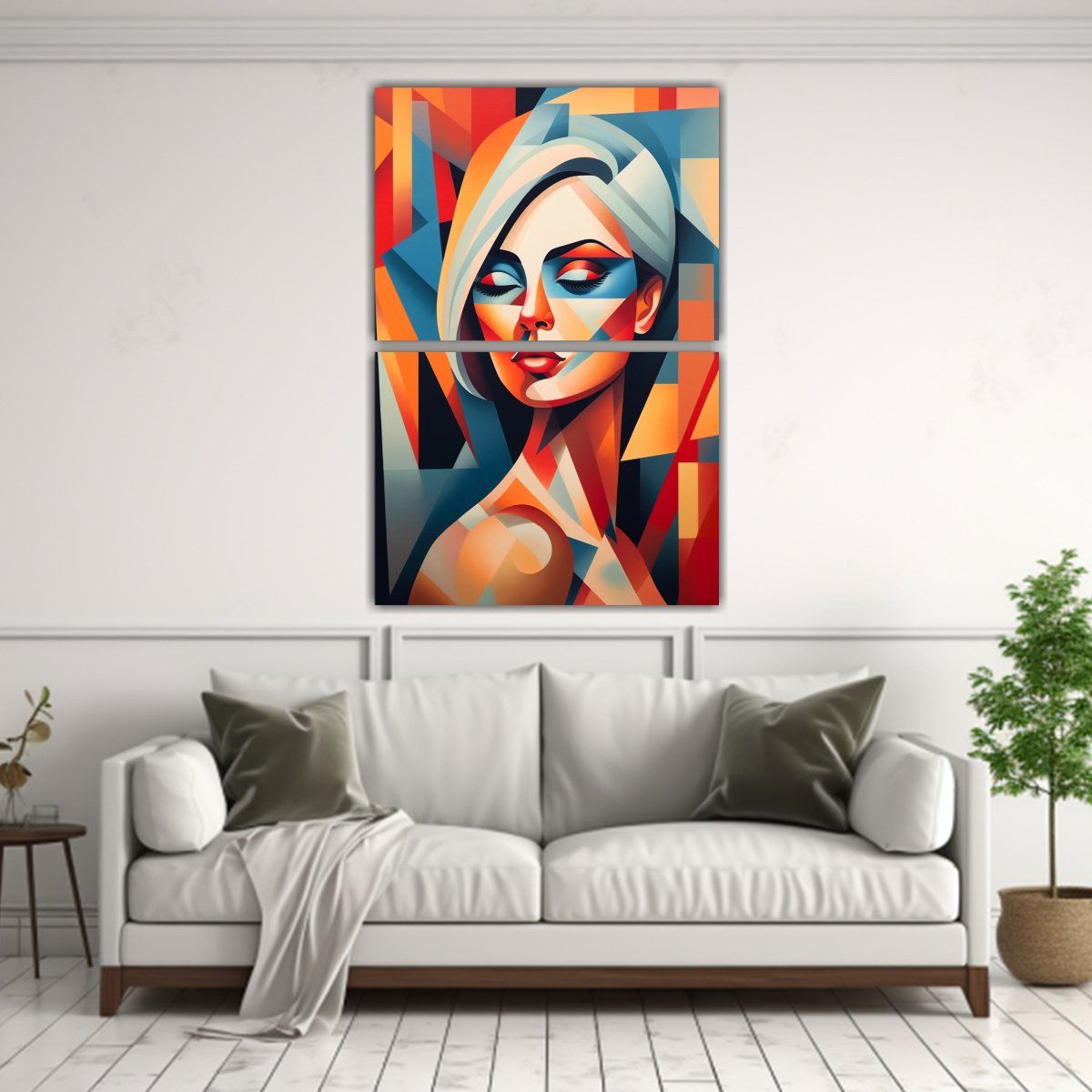 GENERICO - Artes Acuarela Estética Moderna Retrato Cubista 80x120 Cm