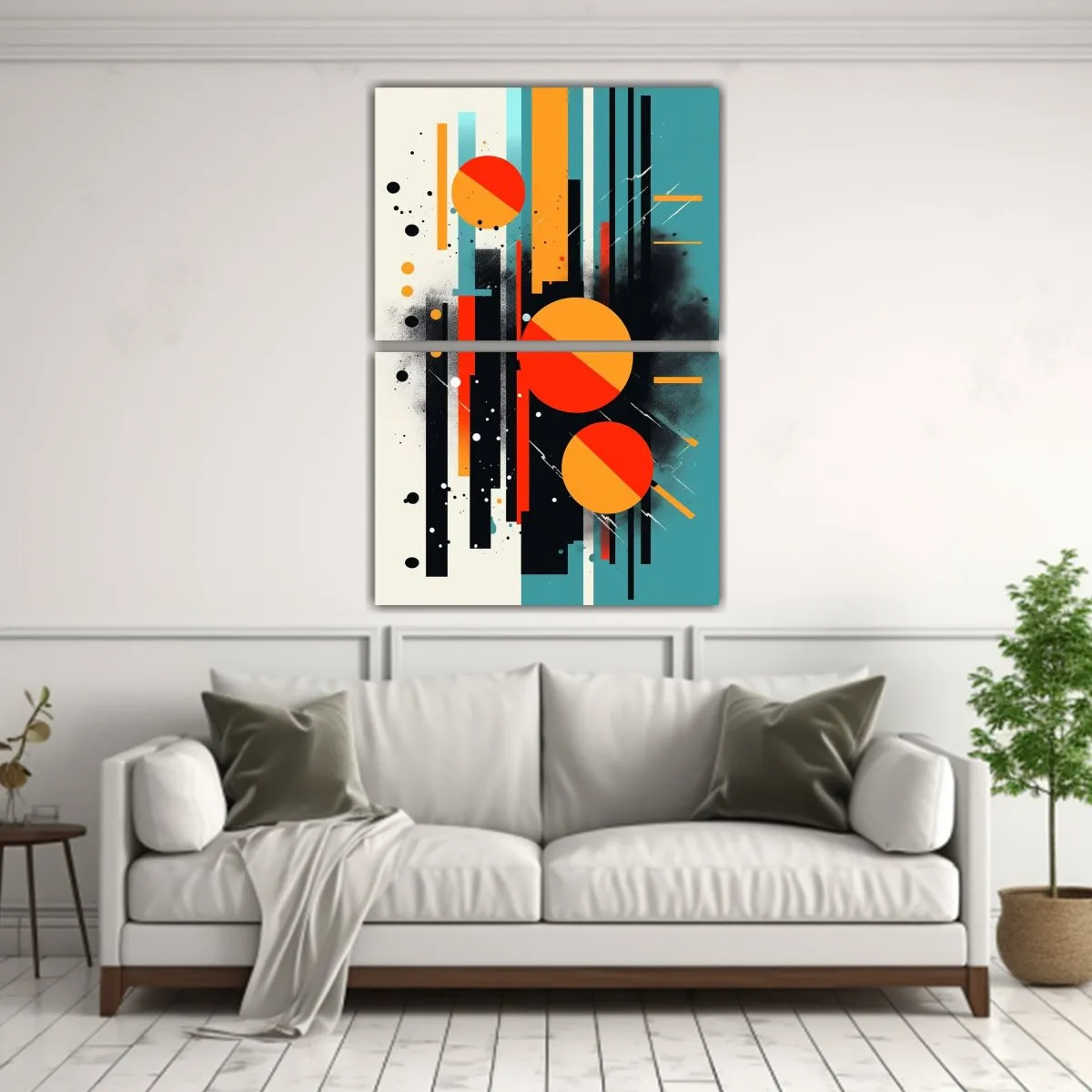 GENERICO - Cuadro Abstracto Lienzo Linea Fuerte Decorativo 80x120 Cm