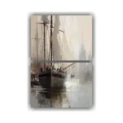 GENERICO - Cuadro Forma Fantasia De Un Velero Con Velas 80x120 Cm