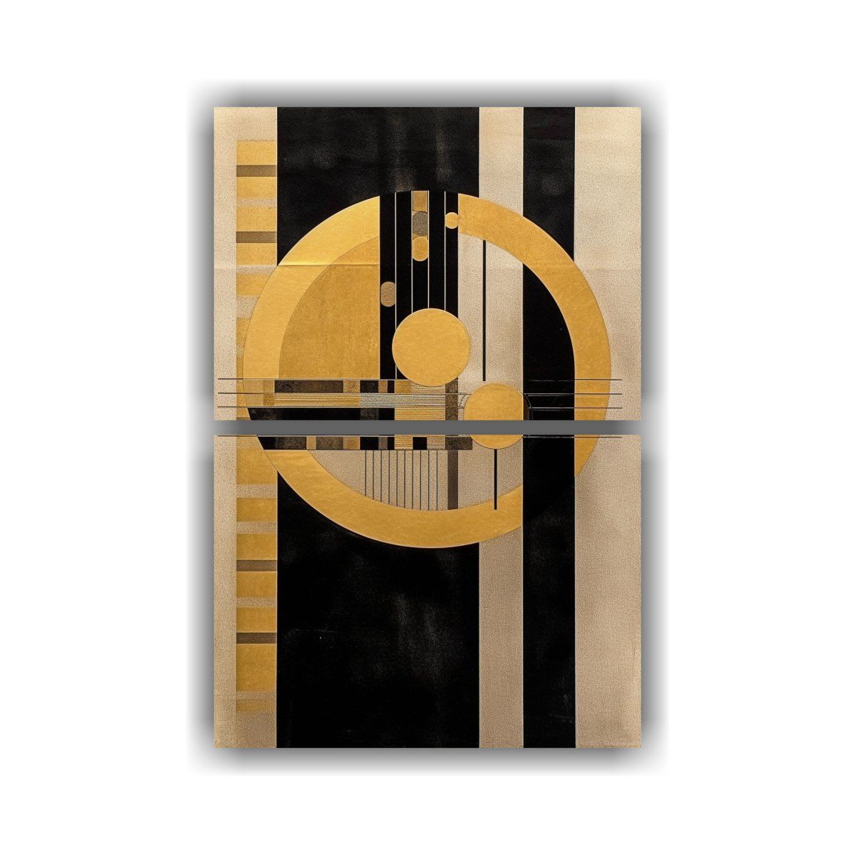 GENERICO - Pinturas De Pared De Línea Elegante Circle Negro 80x120 Cm