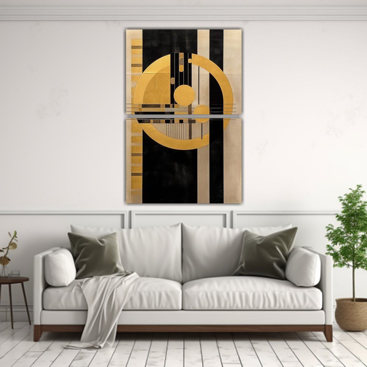 GENERICO - Pinturas De Pared De Línea Elegante Circle Negro 80x120 Cm