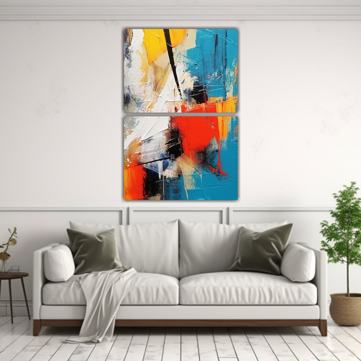 GENERICO - Pinturas Abstractas En Lienzo Con Líneas Gruesas 80x120 Cm