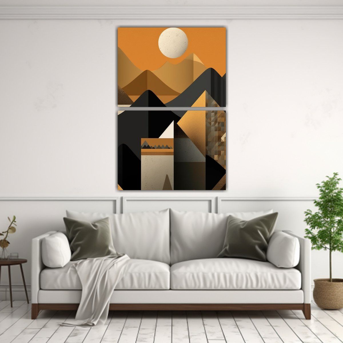 GENERICO - Pinturas Abstractas De Montañas En Estilo Oscuro 80x120 Cm