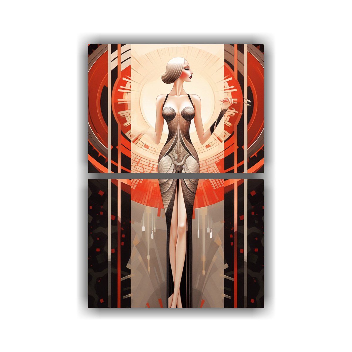 GENERICO - Arte Floral Con Modelo De Moda Futurista Y Estilo 80x120 Cm