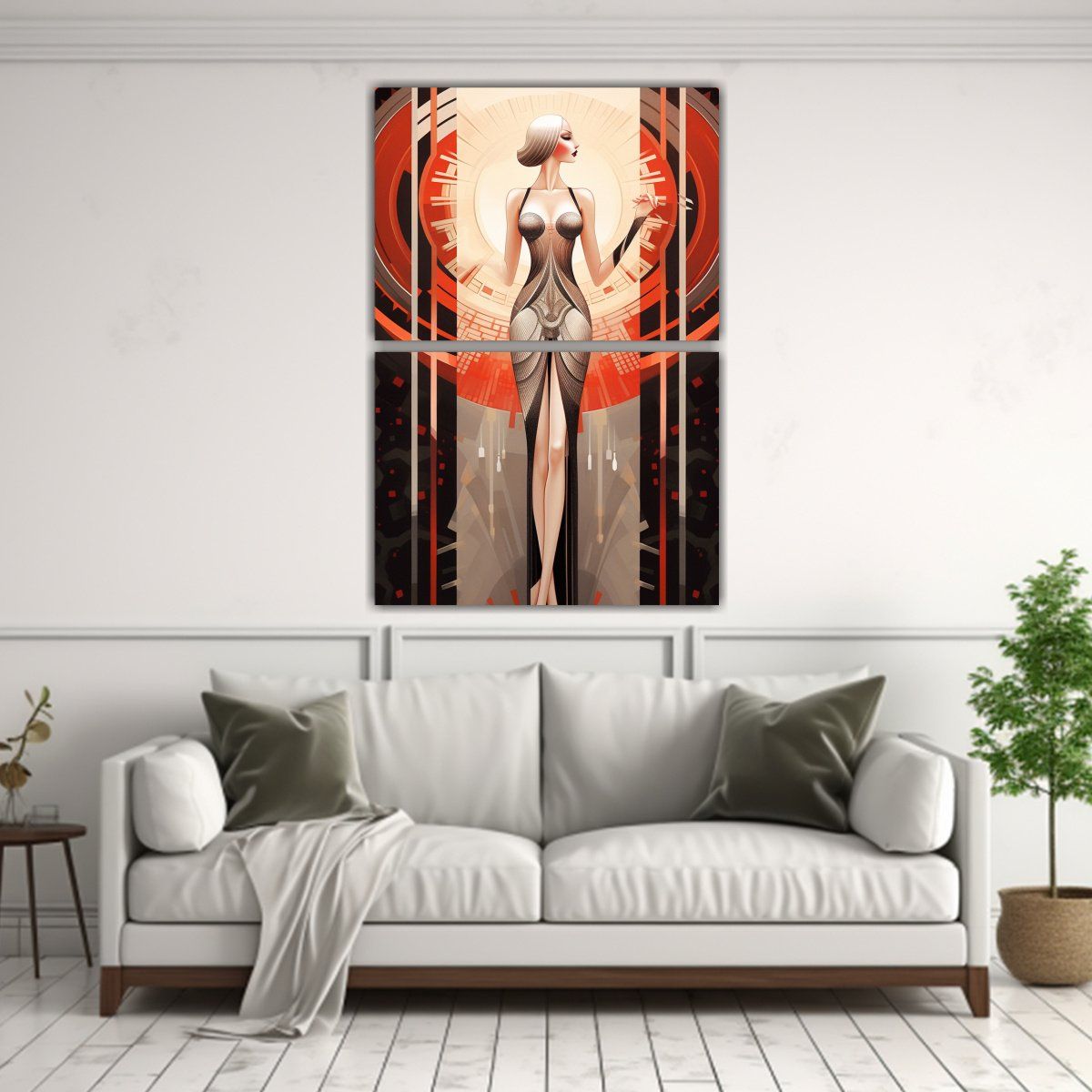 GENERICO - Arte Floral Con Modelo De Moda Futurista Y Estilo 80x120 Cm