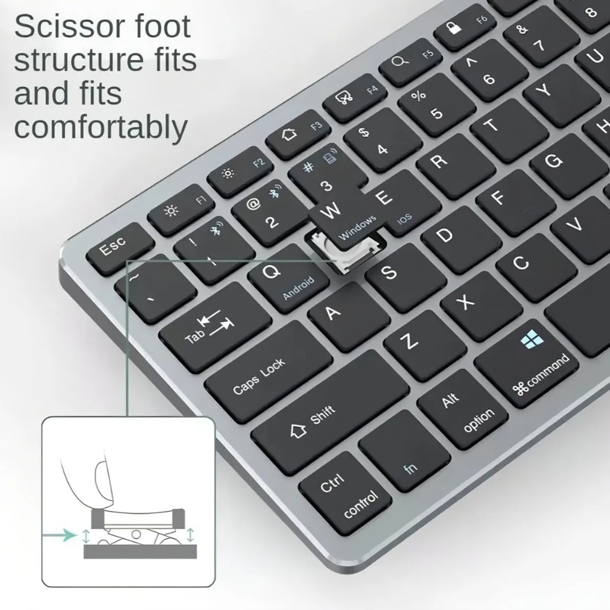 GENERICO - Teclado USB inalámbrico y Bluetooth recargable Weibo