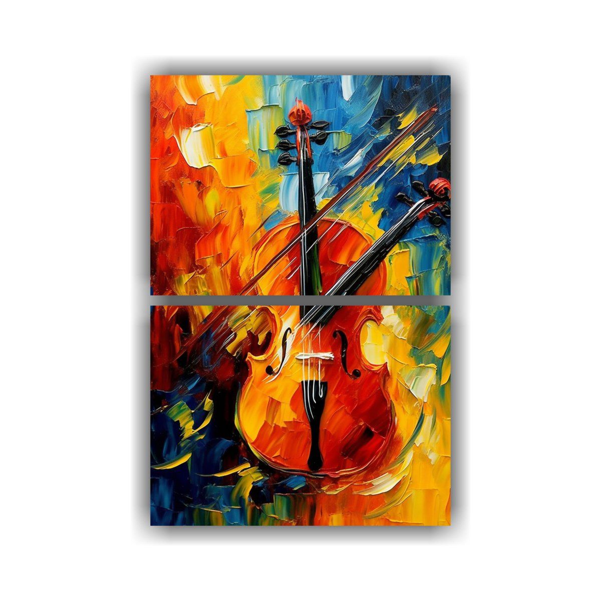 GENERICO - Pintura Abstracta Dos Telas En Bastidor Calma Y 80x120 Cm