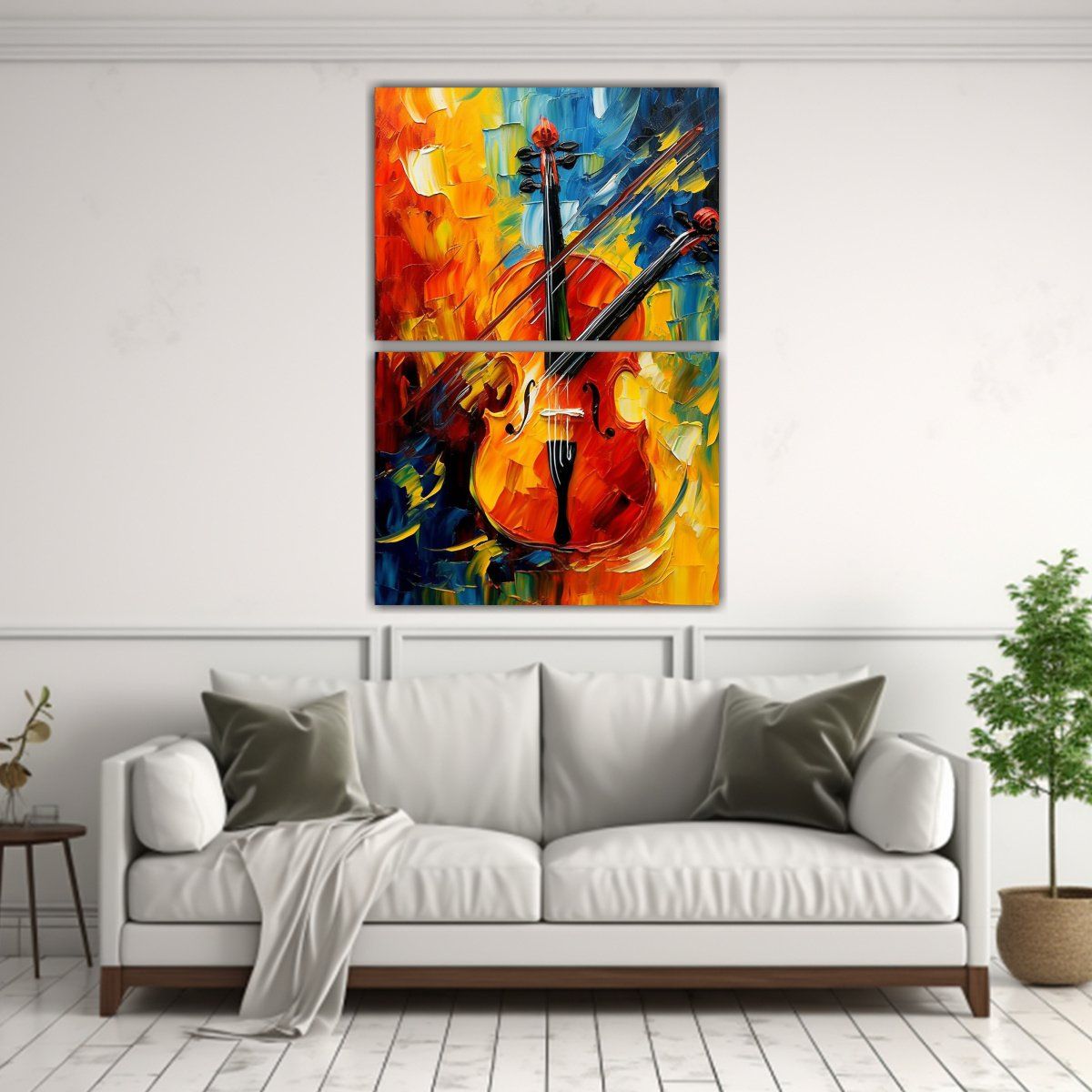 GENERICO - Pintura Abstracta Dos Telas En Bastidor Calma Y 80x120 Cm