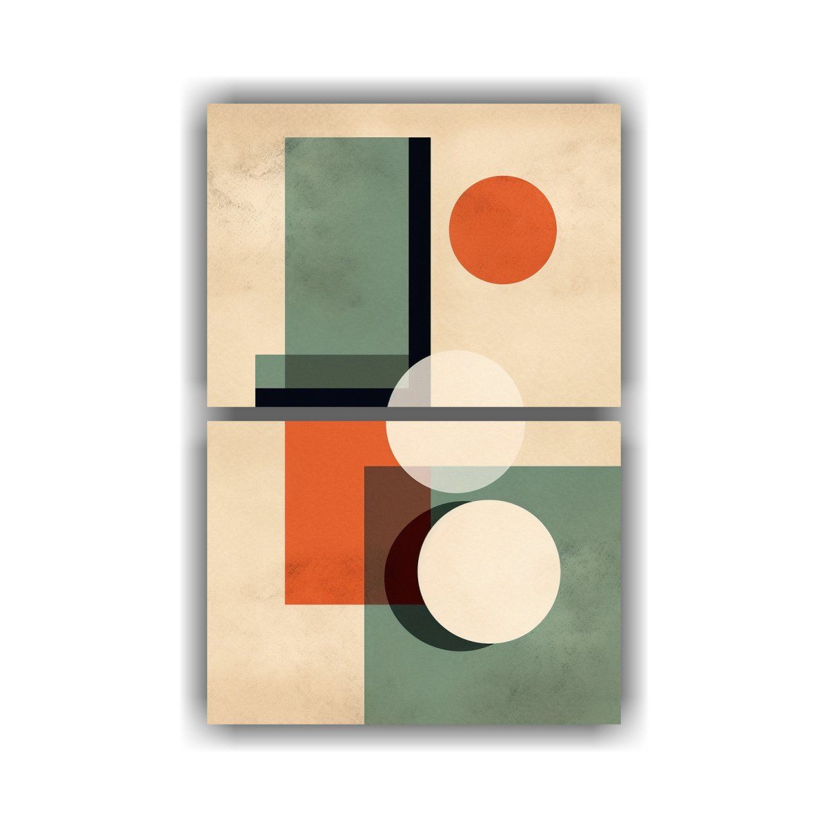 GENERICO - Figuras Abstractas En Verde Alta Calidad Juego 80x120 Cm