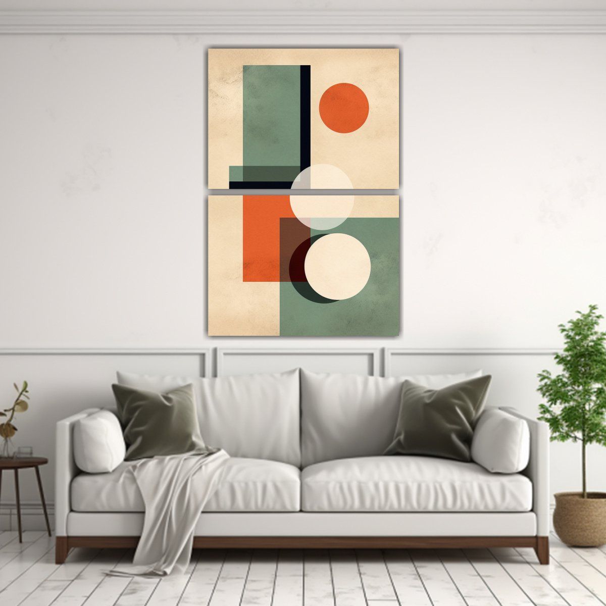 GENERICO - Figuras Abstractas En Verde Alta Calidad Juego 80x120 Cm