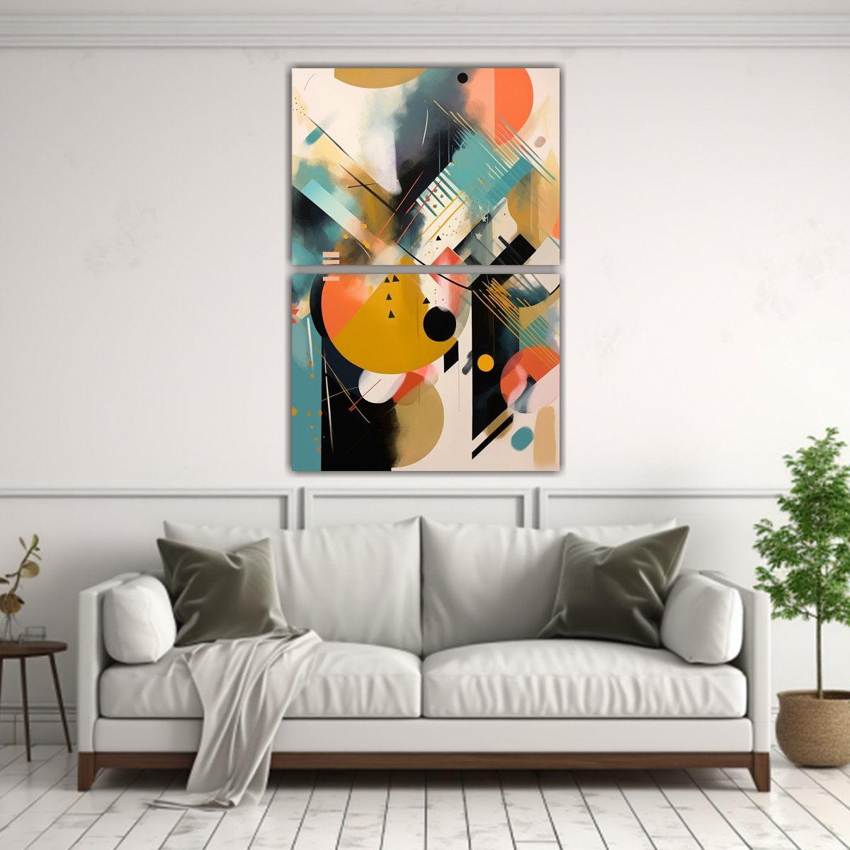 GENERICO - Pinturas Abstractas En Bastidor Con Dos Telas 80x120 Cm