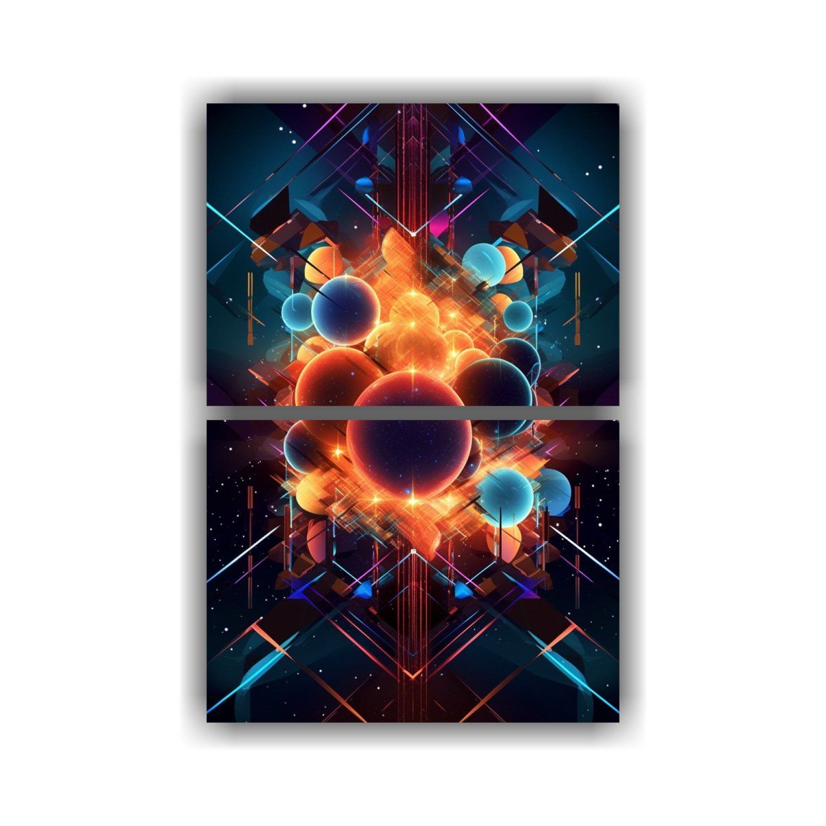 GENERICO - Conjunto De 2 Cuadros En Bastidor Colores Y 80x120 Cm