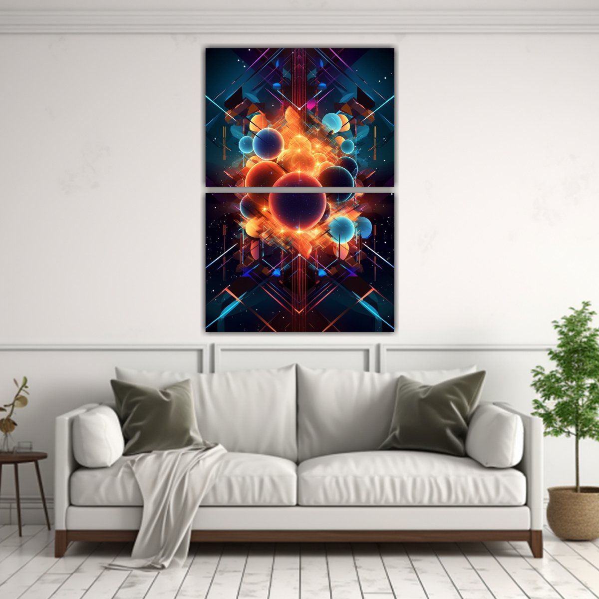 GENERICO - Conjunto De 2 Cuadros En Bastidor Colores Y 80x120 Cm