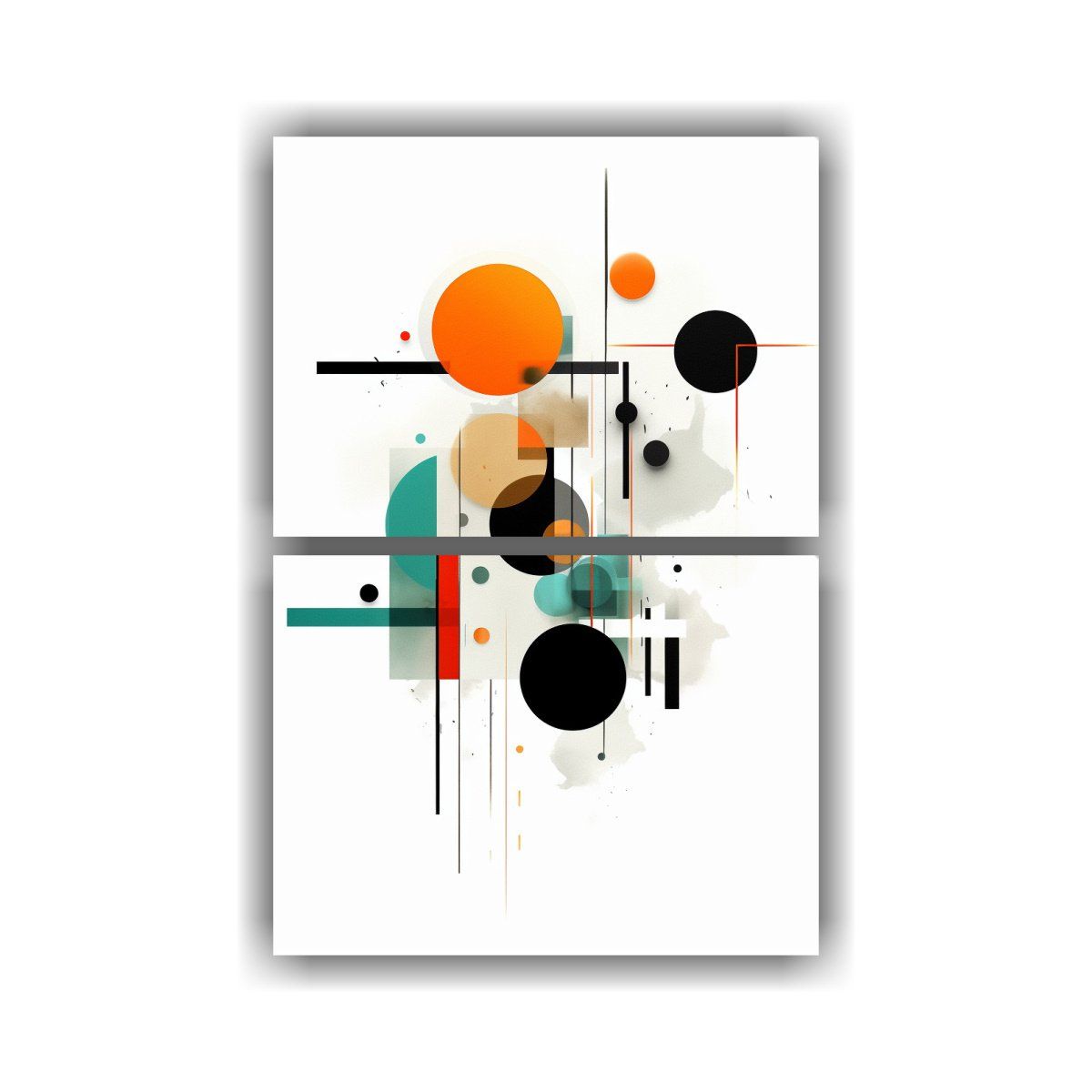 GENERICO - Pinturas Abstractas En Bastidor Con Dos Telas 80x120 Cm
