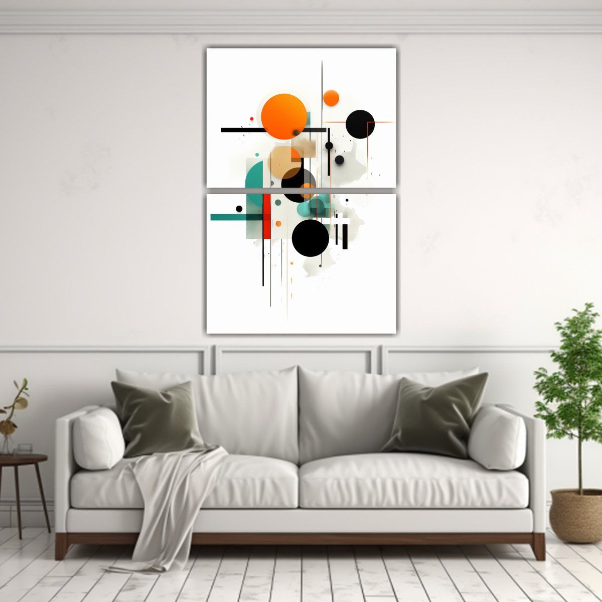 GENERICO - Pinturas Abstractas En Bastidor Con Dos Telas 80x120 Cm