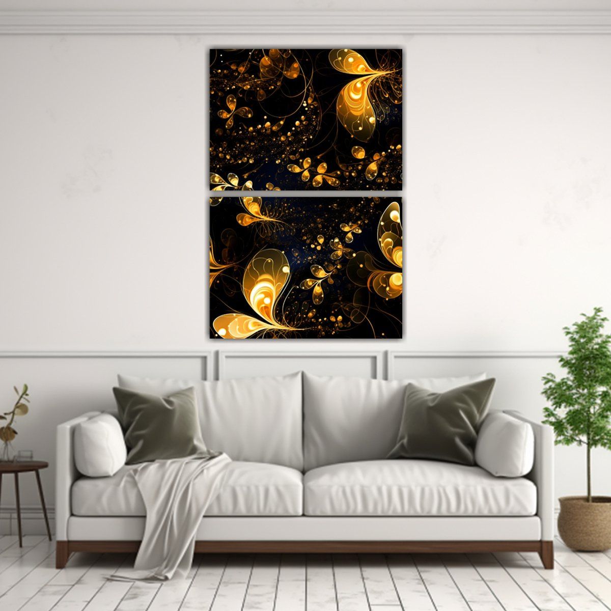 GENERICO - Cuadros Decorativos Stryph Exuberantes En Oro 80x120 Cm