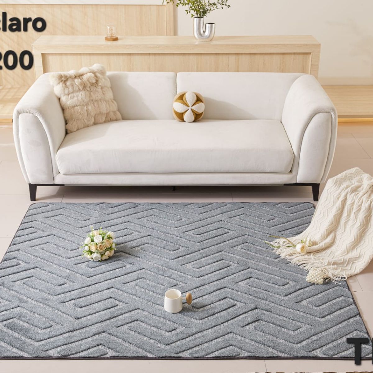 GENERICO - Alfombra Decorativa - Tapete Tejido Jacquard 160x200cm Gris 06