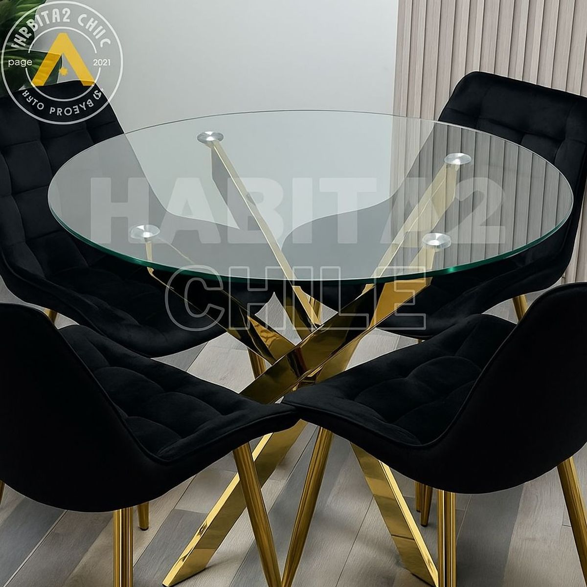 HABITA2 CHILE - Comedor Dubai Roma 100 cm - 4 Puesto…