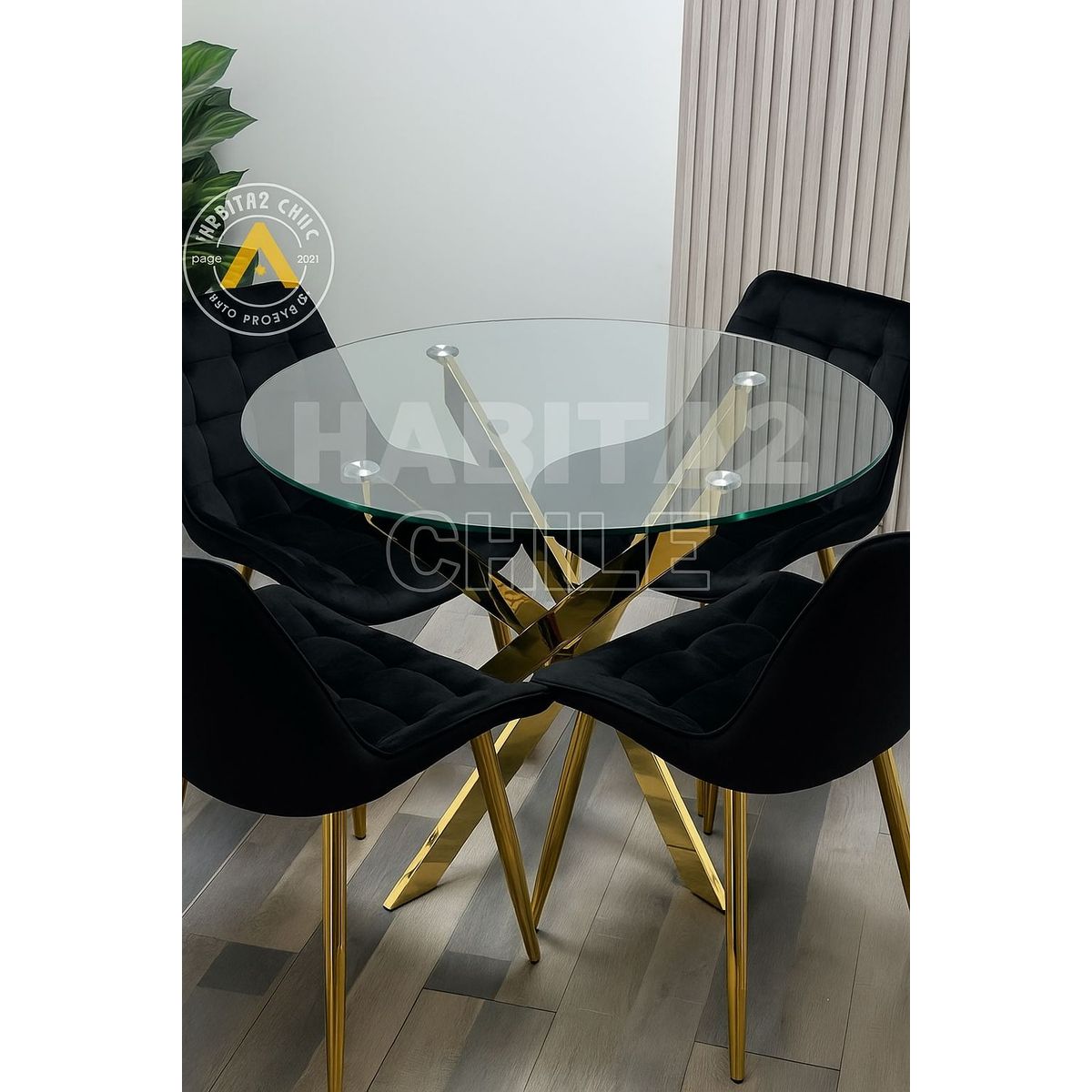 HABITA2 CHILE - Comedor Dubai Roma 100 cm - 4 Puesto…