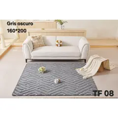 GENERICO - Alfombra Decorativa - Tapete Tejido Jacquard 160x200cm Gris Oscuro 08