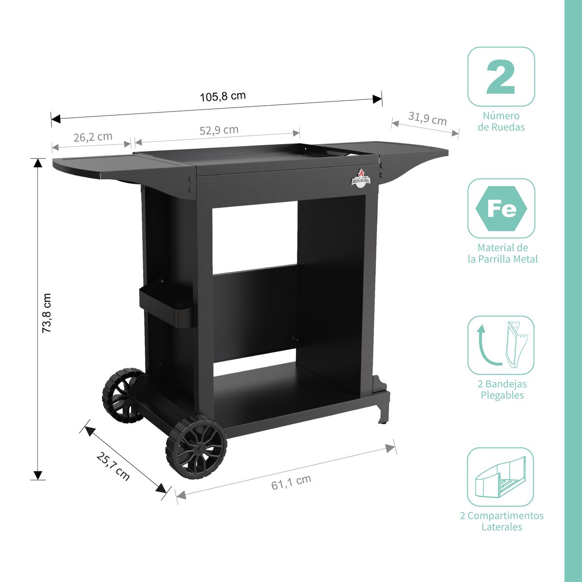 AMERICAN GRILL - Carro Exterior Parrilla Boston