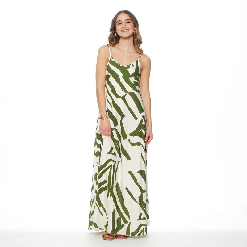 WADOS - VESTIDO ESTAMPADO SIN MANGA BRETEL ESCOTE V