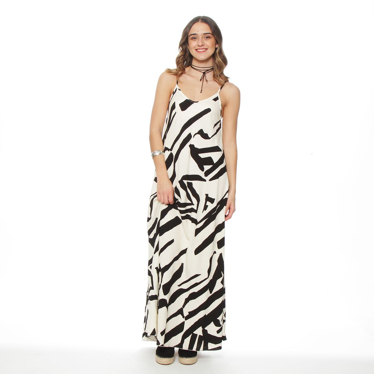 WADOS - VESTIDO ESTAMPADO SIN MANGA BRETEL ESCOTE V