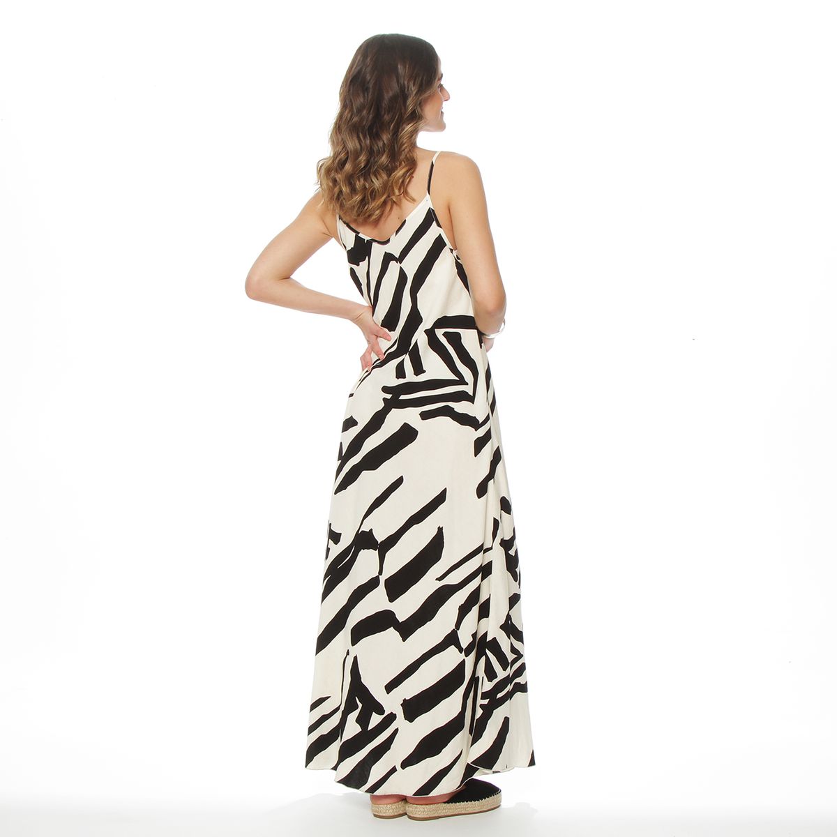 WADOS - VESTIDO ESTAMPADO SIN MANGA BRETEL ESCOTE V