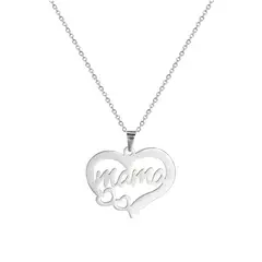 TODOJOYAS - Collar Acero Mama Dos Corazones Plateado