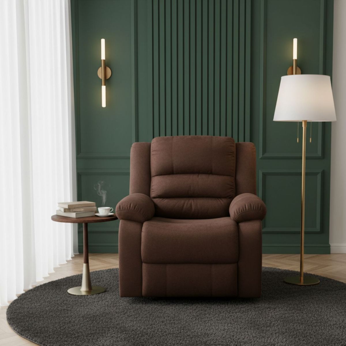 DANIELS - Berger Reclinable Martell Terciopelo Elephant Café 98060R