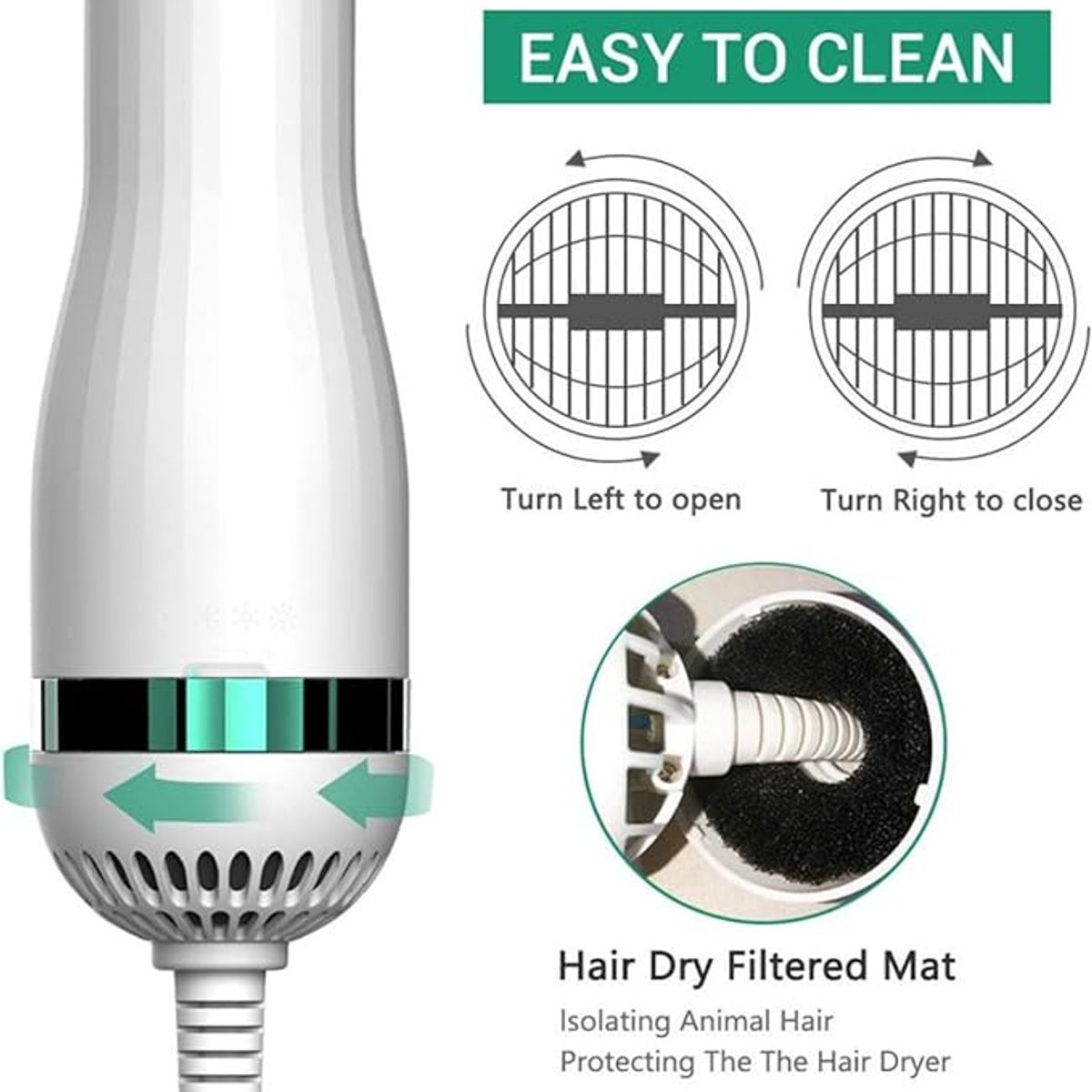 MOVI - CEPILLO SECADOR DE MASCOTAS 2 EN 1