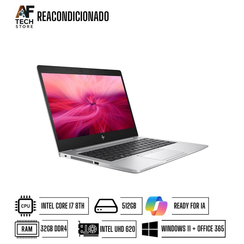 HP - Notebook HP Elitebook 830 G5 I7 Power (Win11 - Office365) Reacondicionado