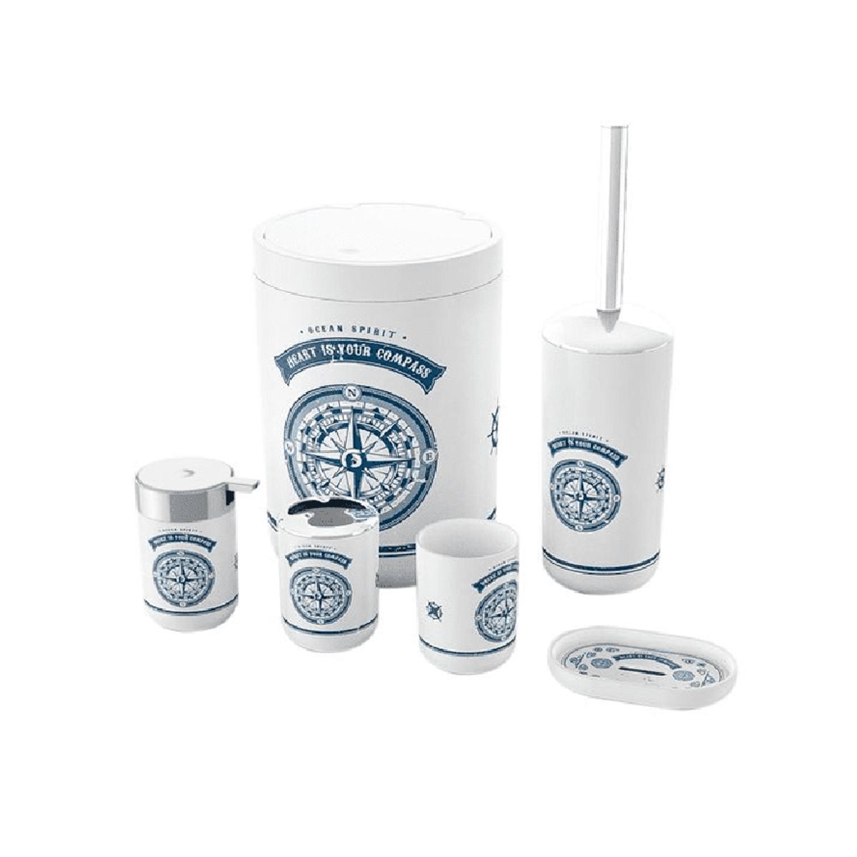 GENERICO - Set Juego De Baño 6 Piezas Accesorios Elegante Azul