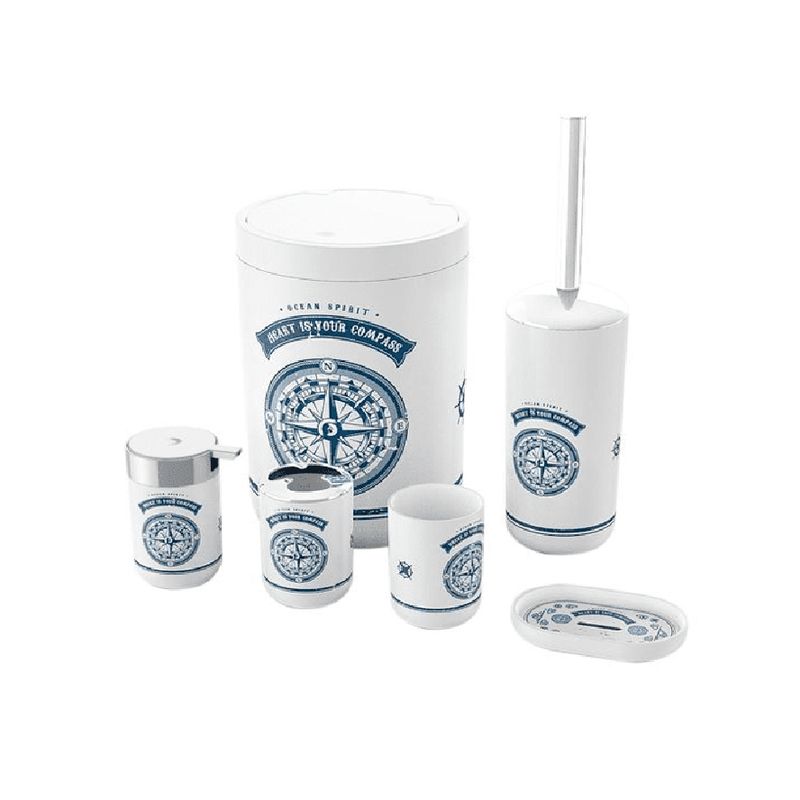 GENERICO - Set Juego De Baño 6 Piezas Accesorios Elegante Azul