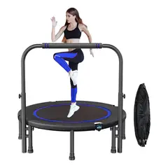 EVERSO - Mini Trampolín Fitness Aeróbico Redondo Con Mango Y Cobertor